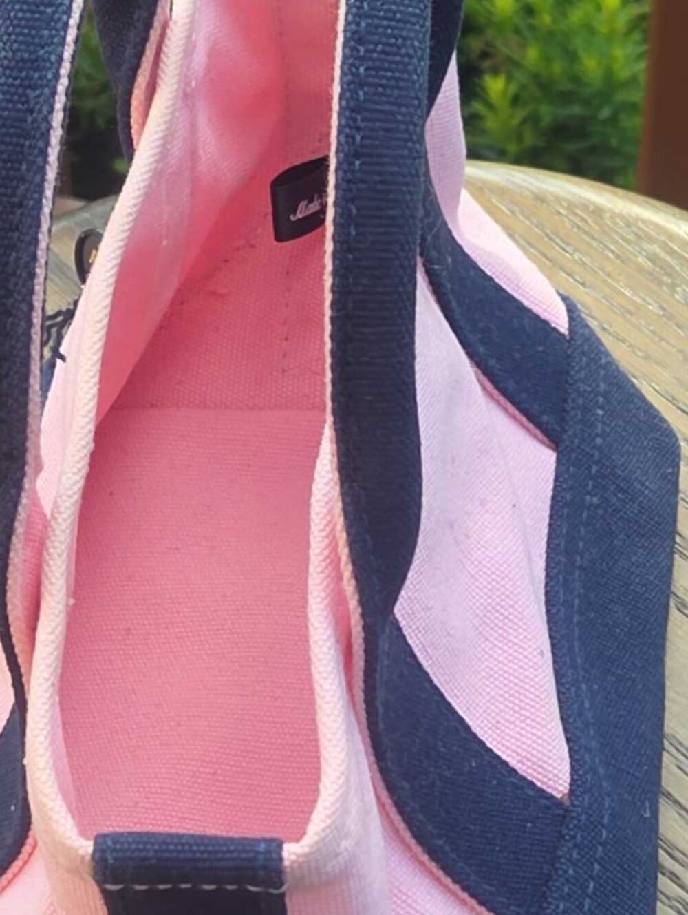 Polo Ralph Lauren Mini Canvas Tote Bag Pink & Navy - Picture 9 of 12